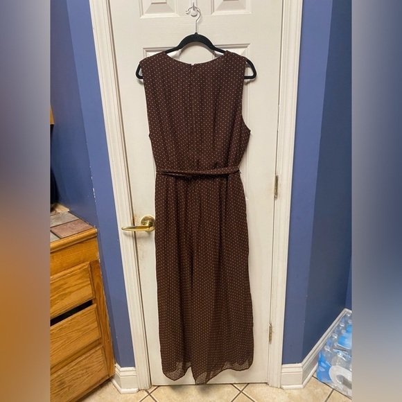 Lane Bryant Classy Brown Sleeveless Wide Leg Waist Tie With Belt Size 18 - Picture 4 of 12